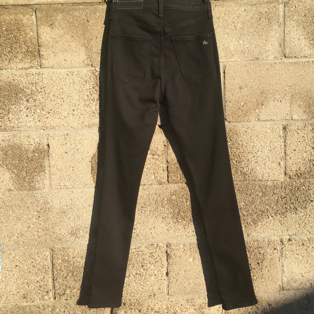 rag & bone Black Skinny Jeans with Side Stud Detailing - Picture 3 of 7
